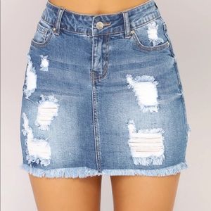 3/$15 Fashion Nova Distressed Denim Mini Skirt